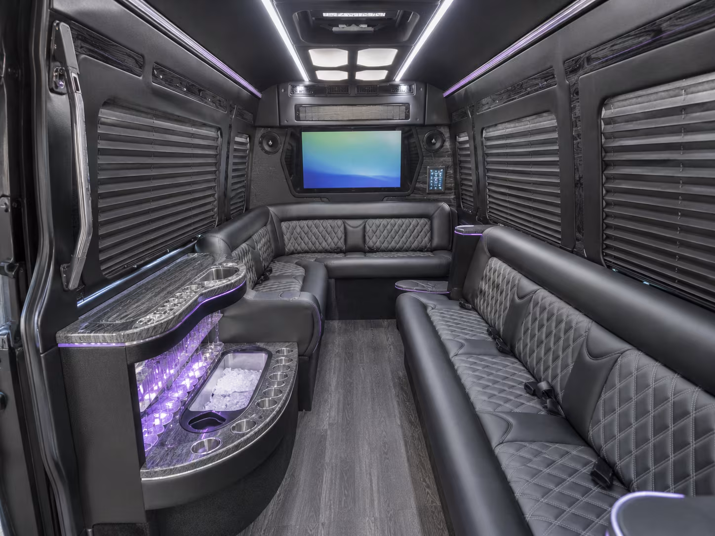 bryan 28 passenger party bus interior
