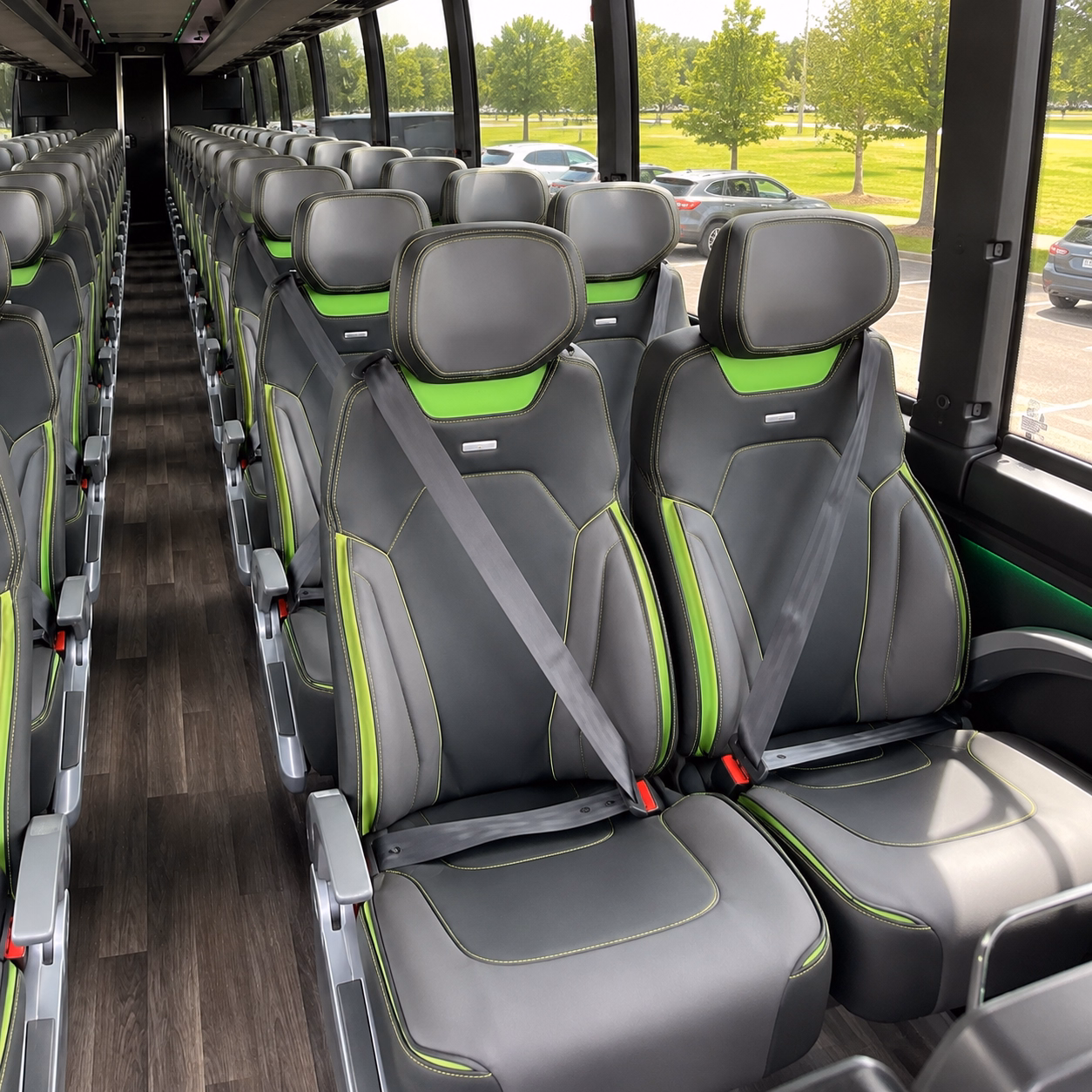 bryan charter bus rental interior