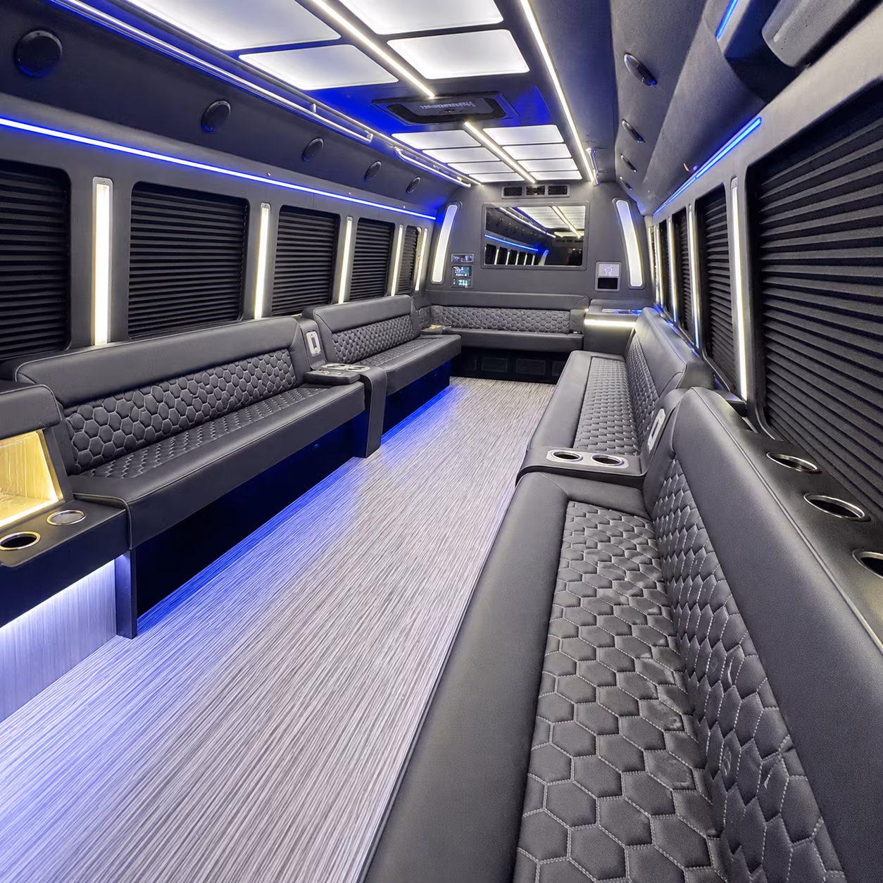 bryan party bus rental interior